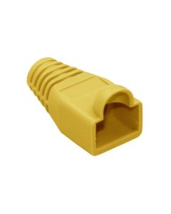 Eagle RJ45 Strain Relief Snagless Boot Yellow Slide-On RJ-45 Boot Connector Covers, Round UTP Cable Snag-Less Boot Covers for Strain Relief and Plug Tab Protection, Sold as 50 Pack, Part # A080Y5