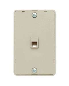 Eagle Hanging Telephone Jack Wall Plate Surface Mount Light Almond RJ11 Face Plate 4 Conductor 6P4C Surface Plate