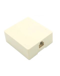 Eagle Jack Surface Mount 4 Conductor Light Almond RJ11 6P4C Phone Junction Block Box Surface Mount 4 Wire Contact Modular