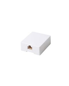 Eagle Surface Mount Jack Data RJ45 8 Conductor White Single Port 8P8C 8 Conductor Modular Block UL Gold Contacts 1-Port RJ45 One Port Data Block Phone Line Cable Connect Wall Box Plug