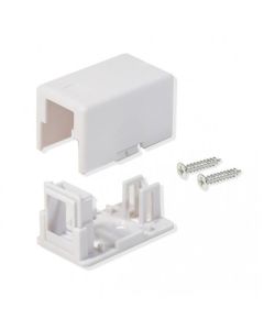 Steren 310-161WH Keystone Surface Mount Biscuit Housing Single One Port White Jack Block RJ45 Modular Junction Box Phone Line RJ-45 Telephone Connection, Part # 310161-WH