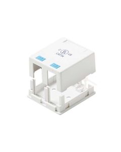 Steren 310-162WH Keystone Jack 2 Port Surface Mount Box Case Dual Cavity White Jack Block QuickPort Junction Modular Network Telephone Jack Data Outlet, Part # 310162-WH