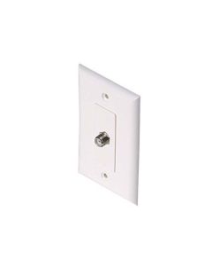 Steren 200-266WH Wall Plate F Type Jack White F-81 Female Outlet Connector 1 GHz 75 Ohm 1 Pack TV Aerial Antenna Plug, Part # 200-266WH