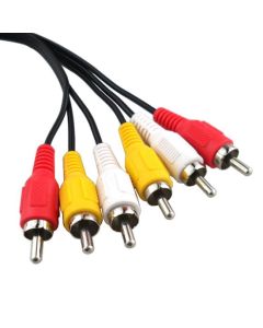 DIRECTV 6 FT 3 RCA Male cable Composite Red Yellow White RYW 806TRG A/V Stereo Jumper with Plug Connectors DVD VCR Dubbing Line