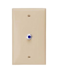 Steren 200-267IV 2.5 GHz F-Connector Wall Plate Ivory Flush Mount Satellite F-81 Barrel Connector DIRECTV Approved High Frequency F81 Coaxial Cable TV Antenna Signal 75 Ohm Barrel Plug HF Jack, Part # 200267-IV