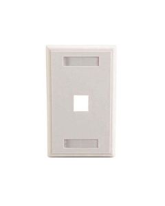 Eagle One Port Keystone Wall Plate White ID label Slot Multimedia Write On Label Holders Slot Multimedia QuickPort 1 Cavity Flush Mount Component Snap-In Insert Connection