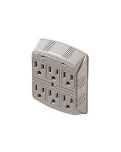 Steren 905-307 6-Outlet Surge Plug-In Protector / Suppressor 370 Joules UL Listed Wall Mounted 3-Wire 15 Amp Surge Protector 120 VAC 6 Outlet Wall Mount Surge Protector, Part # 905307