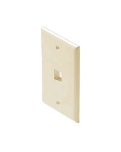 Channel Master One Keystone 1 Port Multi Media Wall Plate Almond QuickPort Flush Mount, Easy Audio Video Data Junction Component Snap-In Insert Connection, Part # AKFP1AL