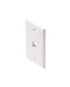 Eagle 10 Pack 1 Port Keystone Wall Plate White Single Cavity QuickPort Flush Mount, Easy Audio Video Data Junction Component Snap-In Insert Connection