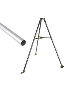 Eagle 5' FT Tripod Mount Satellite Antenna with 1.66 Inch to 2 Inch O.D Mast with Eagle Antenna Dish Mast Pipe 1.66" to 2" OD 1 5/8" x 33" Inch Galvanized Pipe Dish 500 18 GA Satellite Antenna Post Tube Ground Level Mounting Off-Air Outdoor Digital