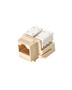 Steren 310-120IV-10 CAT5e RJ45 Keystone Jack Insert Ivory 110 Style Modular Ethernet Connector Network 8P8C 8 Wire Twisted Pair QuickPort Telephone Wall Plate Snap-In Insert Data Telecom, 10 Pack, Part # 310120-IV-10