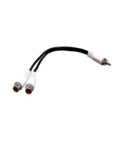 Steren 255-010WH 6" Inch RCA Male to 2 RCA Female Y Cable Audio Splitter with White Ends Adapter 1 Male to 2 Female Splitter 2-Way Wire, Part # 255010-WH