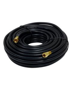 Steren 205-025BK 25' FT RG59 Coaxial Patch Cable Gold F Connector Each End Black 2 X F Connector Pre Installed Plug Ends RG-59 Jumper TV Video Extension Audio Plug Hook Up, 75 Ohm, Part # 205025-BK