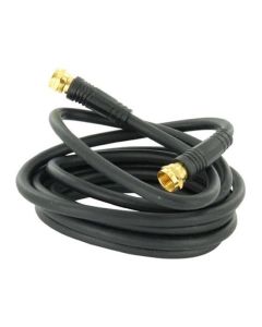 Steren 215-003BK 3' FT RG59 Coaxial Patch Cable Gold F-Connector Each End Black F-Male to Male Black RG-59 Coax Jumper TV Video Extension Audio Plug Hook Up, 75 Ohm, Part # 215003-BK