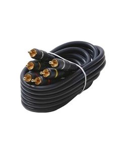 Eagle 3' FT 3 RCA Composite Cable Male male Gold Audio Video Shielded Home Theater Python Gold Plate Connectors Blue Audio Video Shielded Home Theater Stereo RCA