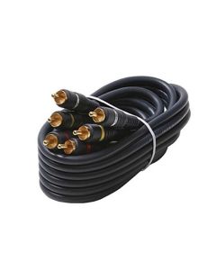 Eagle 12' FT 3 RCA Male Cable Composite Python Audio Video Gold Shielded Stereo Home Theater Plate Connectors Blue Audio Video Stereo RCA Composite Cable