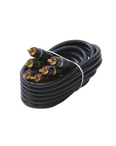 Eagle 25' FT 3 RCA Composite Cable Male To Male Gold Python Home Theater Audio Video Composite Video Cable Gold Plate Connectors Blue HD Video Shielded Home Theater Stereo RCA Composite Cable