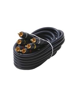 Eagle 50' FT 3 RCA Composite Cable Male to Male Python Gold Home Theater Audio Video Stereo Connectors Blue Shielded RCA Composite Cable