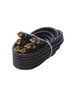 Eagle 100' FT 3 RCA Composite Cable Male to Male Gold Python Home Theater Plate Connectors Blue Audio Video Shielded Stereo RCA Composite Cable