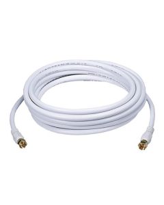 Steren 205-420WH 12 FT RG6 Coaxial Cable White with Gold F-Connector Each End 75 Ohm 3 GHz RG-6 RG6 Coax Cable Digital Satellite Dish TV Signal Distribution Line Video Jumper, Part # 205420-WH
