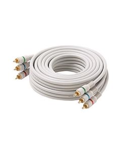 Steren BL-216-506IV 6' FT RCA Video Cable Component Ivory 3 RCA Male to 3 RCA Male Double Shielding Color Coded Gold Plated Connectors Python 3-RCA Cable Digital Signal Jumper, Part # BL216506-IV