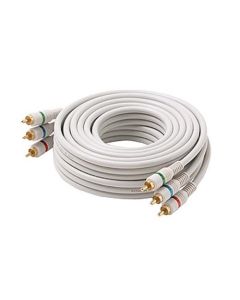 Eagle 50' FT 3 RCA Component Cable Male to Male Gold Python Double Shielded Home Theater Ivory Stereo RGB HDTV Color Coded Connectors Stereo Double Shielded 3-RCA Cable Digital Signal Jumper