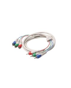 Eagle 12' FT 3-RCA Component Video Cable Male to Male Python RGB Mini Ultra Flex Satin Ivory Oxygen Free HDTV Video Signal Transfer PVC Jacket Plug Connector Interconnect Cable