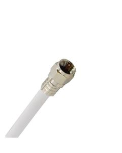 Eagle 12 FT RG6 Coaxial Cable White 3 GHz 75 Ohm with Brass F-Connector Weatherproof O-Ring Silicon Sealed Satellite RG-6 Coax Cable Digital TV Signal Distribution Line Video Jumper