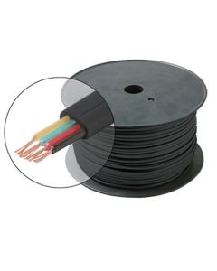 Steren 300-840BK 1000' FT Flat Telephone Modular Cable Black 4 Conductor Wire Copper Flat 28 AWG Stranded Telephone Line Audio Data Signal Jack RJ-11 Hook-Up Extension Cord, Bulk Roll with No Connectors, Part # 300840-BK