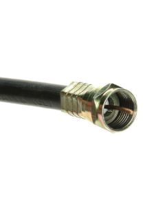 Eagle 5' FT RG59 Coaxial Cable Black with Gold F Connector Installed Each End RG-59 F to F Audio Video Signal 75 Ohm Component Shielded Connector HDTV Jumper