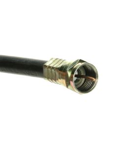 Steren 215-306BK 6' FT RG6 Quad Coax Cable 3 GHz Black Shielded with Installed F-Type Connectors RG-6 Digital HD Satellite Video Coax Cable Jumper 75 Ohm HDTV Signal Distribution Line, Part # 215306-BK