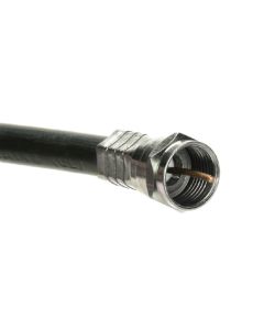 3052 75 Ft RG59 Coaxial Cable Black Gold F Connector Each End Factory installed TV Video RG59 Coaxial Cable 75 FT Black with F-Type Plug Connector Factory 