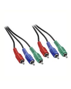DIRECTV 6 FT 3 RCA Male Component Cable Black Video Cable RGB Triplex Color Coded Digital HD 3 Male Each End A/V Red Green Blue Triple RCA Audio Video Cable R/G/B Hook-Up Jumper