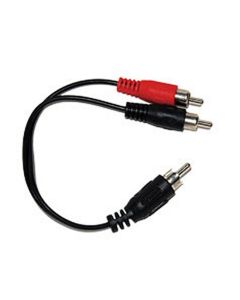 Nippon N-218 6" Inch 2 RCA Male to 1 RCA Male Cable Adapter Audio Duplex Cable Adapter Cable Splitter Audio Video Signal Separating Push-In Component Jack Plug Connector