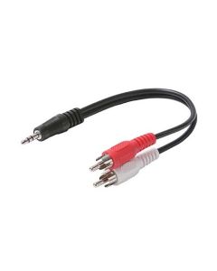 Eagle 6 Inch 3.5mm Stereo Male to 2 Dual RCA Male Adapter Y Cable Audio Splitter Cable Signal Separating Shielded Push-In Component Jack Plug Connector