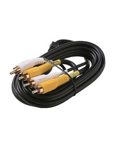 Eagle 12' FT Dual RCA Cable Composite 2 RCA Male End Shielded Gold RG59 Coaxial Mono Dubbing RG-59 Patch Cable Audio Video Signal Push-On Jack Plugs