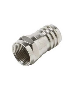Eagle RG59 F-Connector Hex Crimp Coaxial RF Nickel Plated Brass Male 100 Pack RG-59 F Type Connector Coax Cable Crimp-On Hex Bulk TV Antenna Audio Video Signal Coaxial Plugs