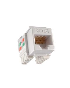 Eagle CAT6 Keystone Jack White 10 Pack RJ45 90% Degree Connector Fast Media RJ-45 Network Gold 50 Micron Insert 8P8C QuickPort RJ45 8 Pin Wire Twisted Pair Modular Wall Plate Snap-In Computer Telecom