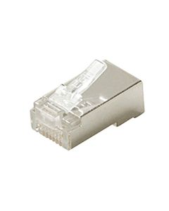 Steren 301-188-100 CAT5E Shielded Plug Connector 100 Pack Modular RJ45 Solid Connector 3-Prong 8 Pin Gold Plated Contacts UL 24-28 AWG Network Ethernet Data Telephone Line Plug
