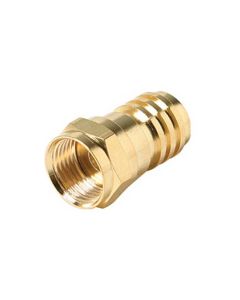 Eagle RG59 F Coaxial Connector 10 Pack Gold Hex Crimp On Cable TV Antenna Video Data Plug Connectors