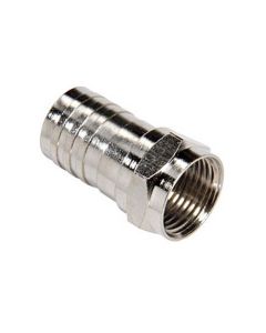 ASKA F-56D RG6 F Type Connector 100 Pack Nickel Plate Hex Crimp On Coaxial