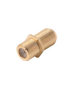 Eagle F Type Gold Coupler 25 Pack Female to Female Barrel Splice Inline Connector Single 25 Pack Adapter Joiner In-line Coaxial Plug Double Female In Line AV Signal Component Connect