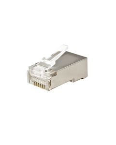 Eagle CAT6 RJ45 Shielded Connector 50 Pack Terminates 22-24 AWG Stranded or Solid Cable High Impact Clear Polycarbonate Plugs