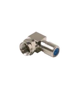 Steren 200-106 Right Angle F Adapter Premium 2.5 GHz Type Connector Male to Female High Frequency 90 Degree Coax F Adapter Connector Component RF Digital Signal TV Adapter, Part # 200106