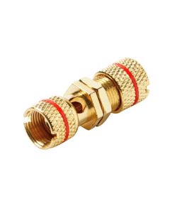 Steren 251-509-10 Single Binding Post Banana Jack Red Band Connector 10 Pack Gold Plate for Wall Plate Insert Keystone QuickPort Audio Component Module, Part # 251509-10
