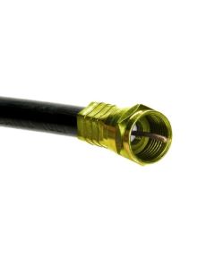 Eagle 18' FT Quad RG6 Coaxial Cable Black with Gold F-Connectors Installed Each End Quad Shielded RG-6 Jumper 75 Ohm with Heavy Compression F Connectors, CATV Quad Shielded High Resolution