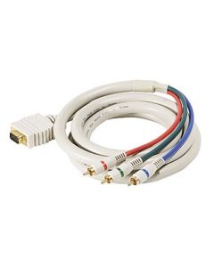 Eagle 6' FT VGA Component Cable RGB Python 3-RCA Male to Male HD-15 Gold HDTV SVGA Cable Python D-Sub Component RGB Ivory 24 K Gold Plate Color Coded Double Shielded Digital Signal Jumper