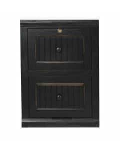 Eagle 19 x 30" Nassau Coastal Solid Wood Painted Executive Furniture 2 Drawer Home Office File Cabinet, Shown in Antique Black Finish with Matching Hardware, Part # E-72002